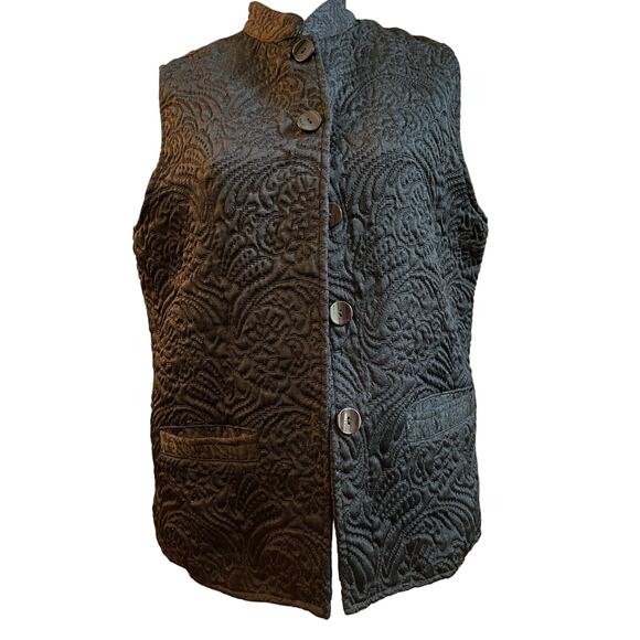 Parsley And Sage Embroidered Vest Black Medium - Picture 1 of 3